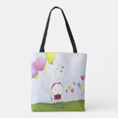 Charming Ladybug mit farbenfrohen Herzballons Tasche (Rückseite)