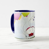 Charming Ladybug mit farbenfrohen Herzballons Tasse (Vorderseite Links)