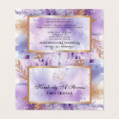 Charming Lavender Folgekarte Business Card Visitenkarten (Außenseite Aufgefaltet)