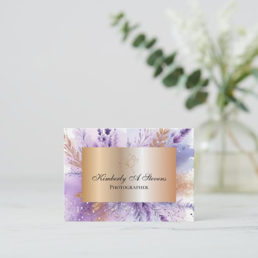 Charming Lavender II Mighty 3,5" x 2,5" Buskarte Visitenkarte (Stehend Vorderseite)
