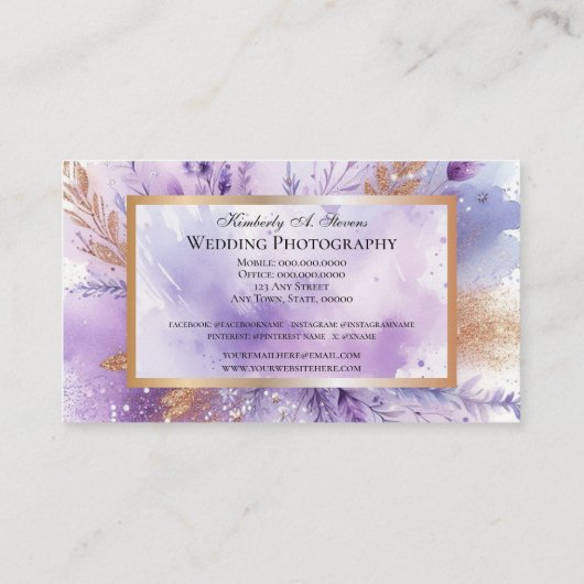 Charming Lavender Std., 3,5" x 2,0" Visitenkarte (Rückseite)