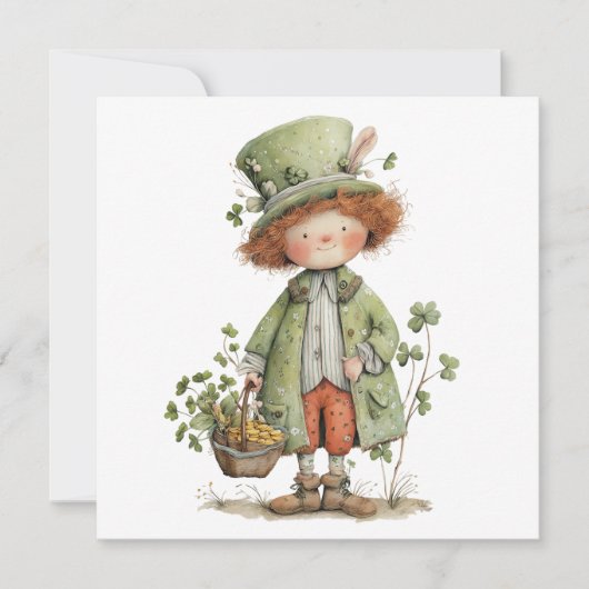 Charming Leprechaun Happy St Patrick's Day Karte (Vorderseite)