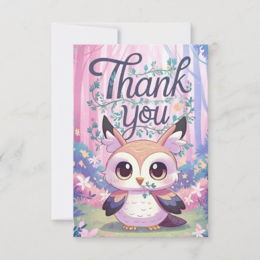 Charming Little Owl Dankeskarte (Vorderseite)