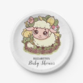 Charming Little Sheep Baby Dusche Pappteller (Vorderseite)