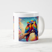 Charming Love Birds Cup Jumbo-Tasse (Vorderseite Rechts)