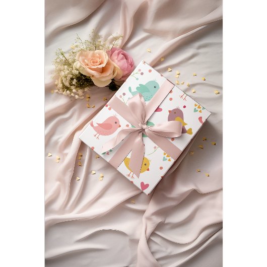 Charming Lovebirds Geschenkpapier
