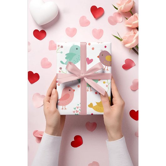 Charming Lovebirds Geschenkpapier