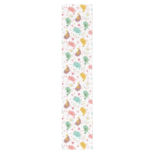 Charming Lovebirds Kurzer Tischläufer (Vorderseite)