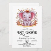 Charming Magical Elephant Digital Baby Dusche Einladung (Vorne/Hinten)
