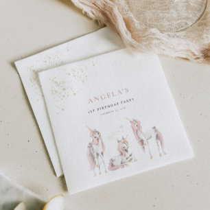 Charming Magical Unicorns Paper Napkin Serviette