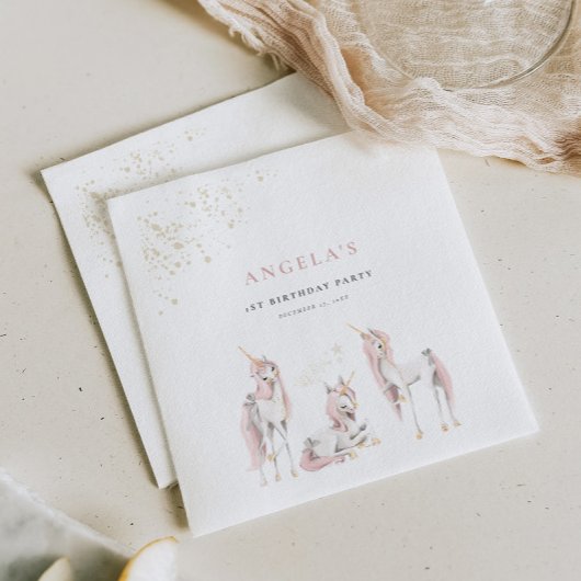 Charming Magical Unicorns Paper Napkin Serviette