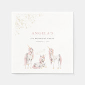 Charming Magical Unicorns Paper Napkin Serviette (Vorderseite)