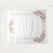 Charming Magnolia Bloom Foto Booth Wedding Wandteppich (Vorderseite (Horizontal))
