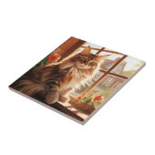 Charming Maine Coon Cat Fliese (Seite)