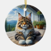 Charming Maine Coon Keepsake Keramik Ornament (Vorne)