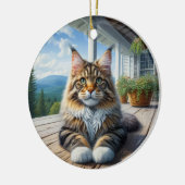 Charming Maine Coon Keepsake Keramik Ornament (Links)