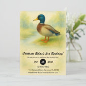 Charming Mallard Aquarellbild Geburtstag Einladung (Stehend Vorderseite)