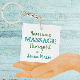 Charming Massage Therapist Text Art Schlüsselanhänger