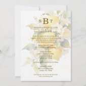 Charming Mediterranean Botanical Floral Lemons Einladung (Rückseite)