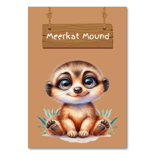 Charming Meerkat Mound Table Card Tischnummer (Rückseite)
