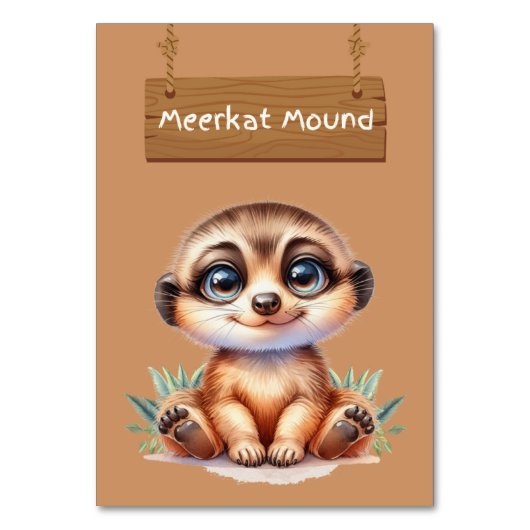 Charming Meerkat Mound Table Card Tischnummer (Vorderseite)