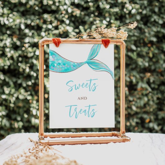 Charming Mermaid Dessert Geburtstagssignatur Poster