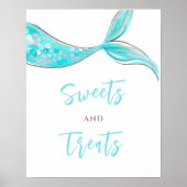 Charming Mermaid Dessert Geburtstagssignatur Poster (Vorne)