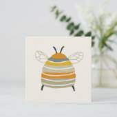 Charming Mid‑Century Honeybee Einladung (Stehend Vorderseite)