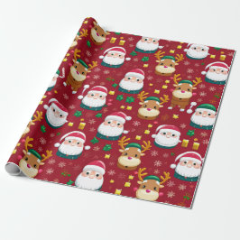 Charming Mini Santa und Rentier Weihnachtsmuster Geschenkpapier