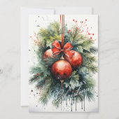 Charming Modern Watercolor Weihnachten Mistletoe (Vorderseite)