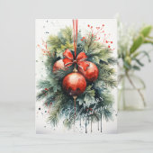 Charming Modern Watercolor Weihnachten Mistletoe (Stehend Vorderseite)