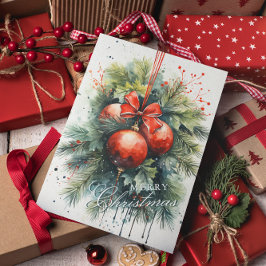 Charming Modern Watercolor Weihnachten Mistletoe