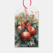 Charming Modern Watercolor Weihnachten Mistletoe Geschenkanhänger (Vorderseite)