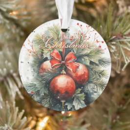 Charming Modern Watercolor Weihnachten Mistletoe Ornament