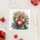 Charming Modern Watercolor Weihnachten Mistletoe Serviette (Beispiel)