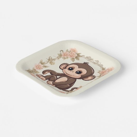Charming Monkey Pappteller (Gewinkelt)