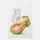 Charming Mouse on a Pear Geschirrtuch (Vertikal)