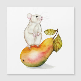 Charming Mouse on a Pear Magnetkarte
