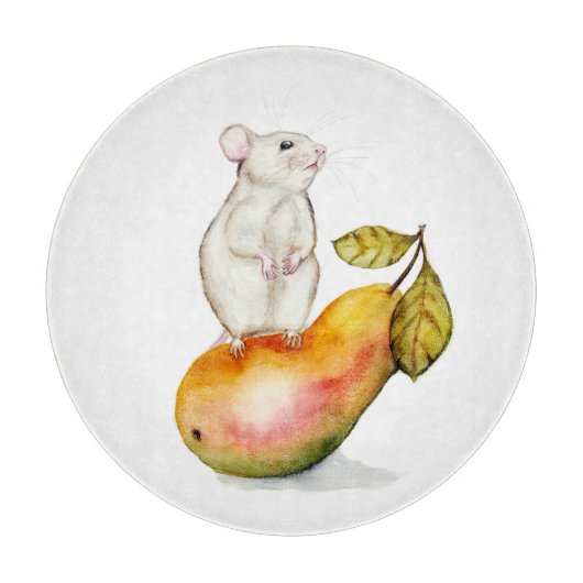 Charming Mouse on a Pear Schneidebrett (Vorderseite)