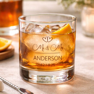 Charming Mr. and Mrs. Individuellen Namens Gastges Whiskyglas