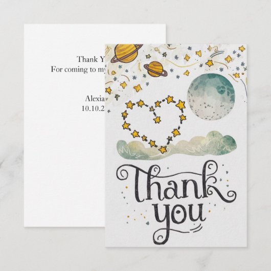 Charming Mystical Heaven Celestial Dankeskarte (Vorne/Hinten)