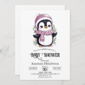 Charming Mystical Pinguin Baby Dusche Einladung (Vorne/Hinten)