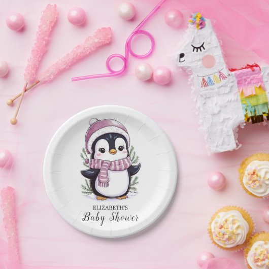 Charming Mystical Pinguin Baby Dusche Pappteller (Party)