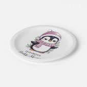 Charming Mystical Pinguin Baby Dusche Pappteller (Schrägansicht)