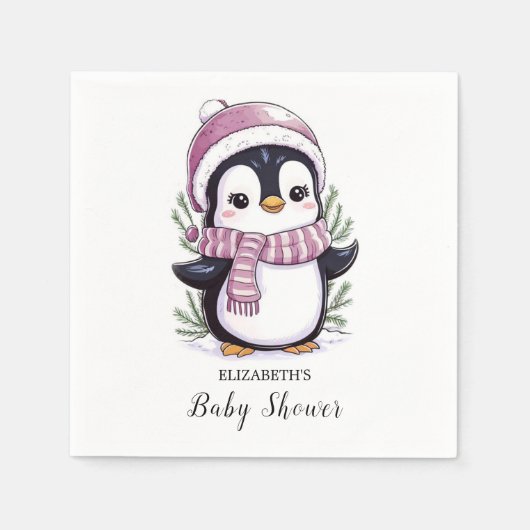 Charming Mystical Pinguin Baby Dusche Serviette (Vorderseite)