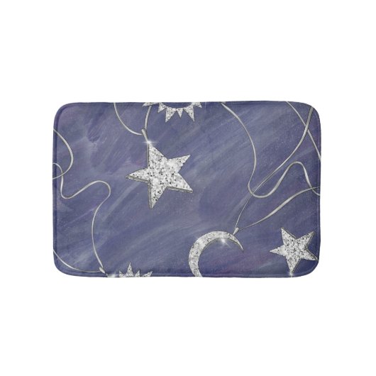 Charming Mystique Silver Moon | Stars Sun Amulet Badematte (Vorderseite)