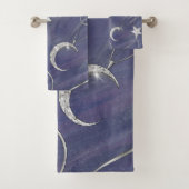 Charming Mystique Silver Moon | Stars Sun Amulet Badhandtuch Set (Insitu)