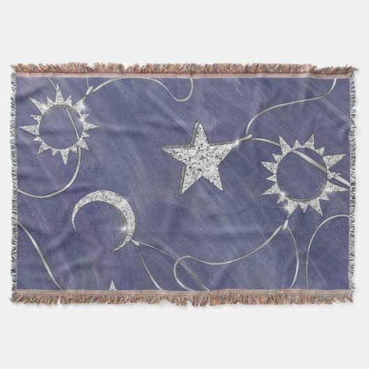 Charming Mystique Silver Moon | Stars Sun Amulet Decke (Vorderseite)