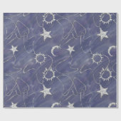 Charming Mystique Silver Moon | Stars Sun Amulet Geschenkpapier (Flach)