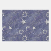 Charming Mystique Silver Moon | Stars Sun Amulet Geschenkpapier Set (Vorderseite)